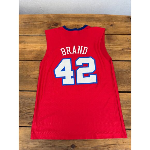 Los Angeles Clippers Elton Brand #42 Red Jersey NBA Vintage Style Mens Large FRE - Picture 6 of 6